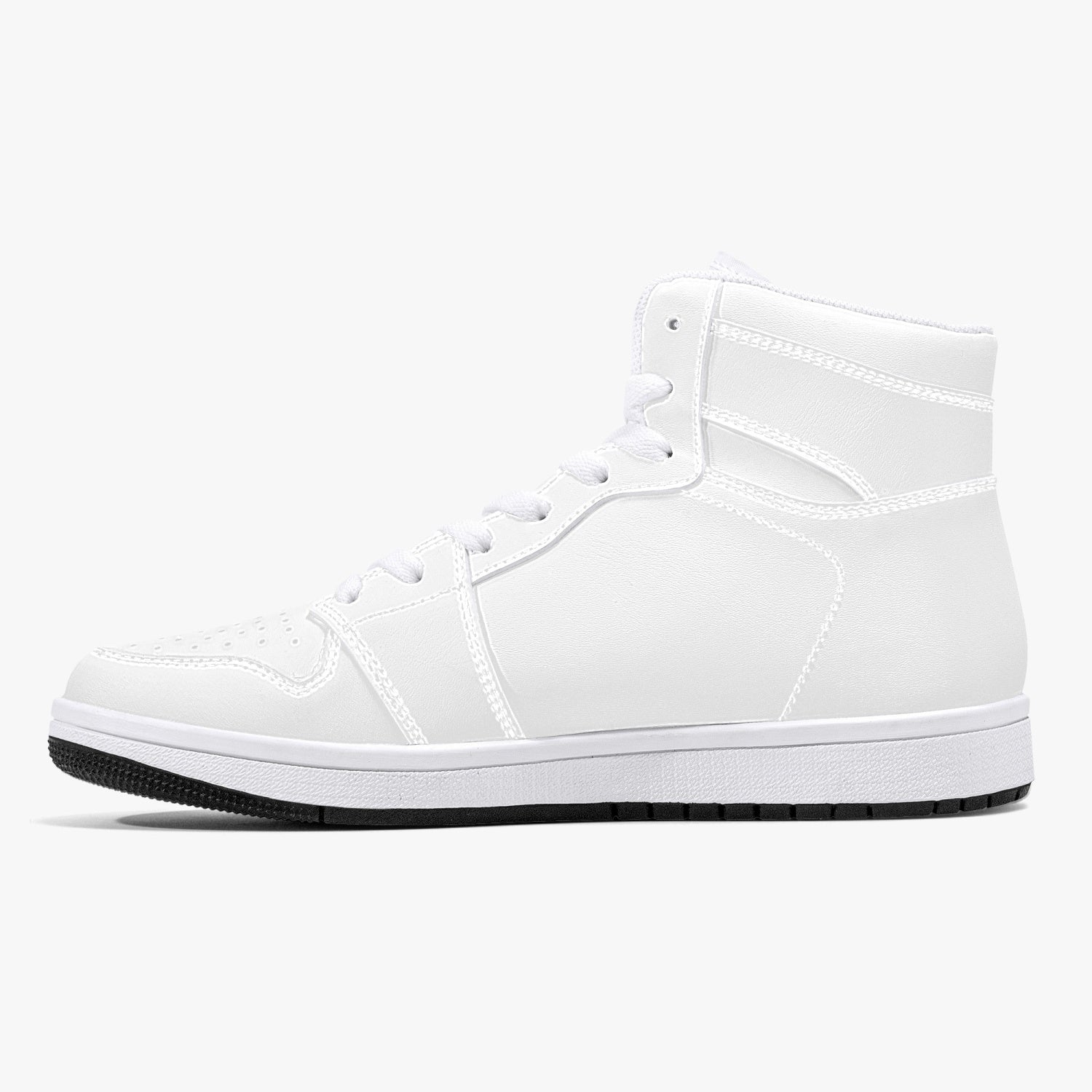 blksh High-Top Leather Sneakers - White / Black