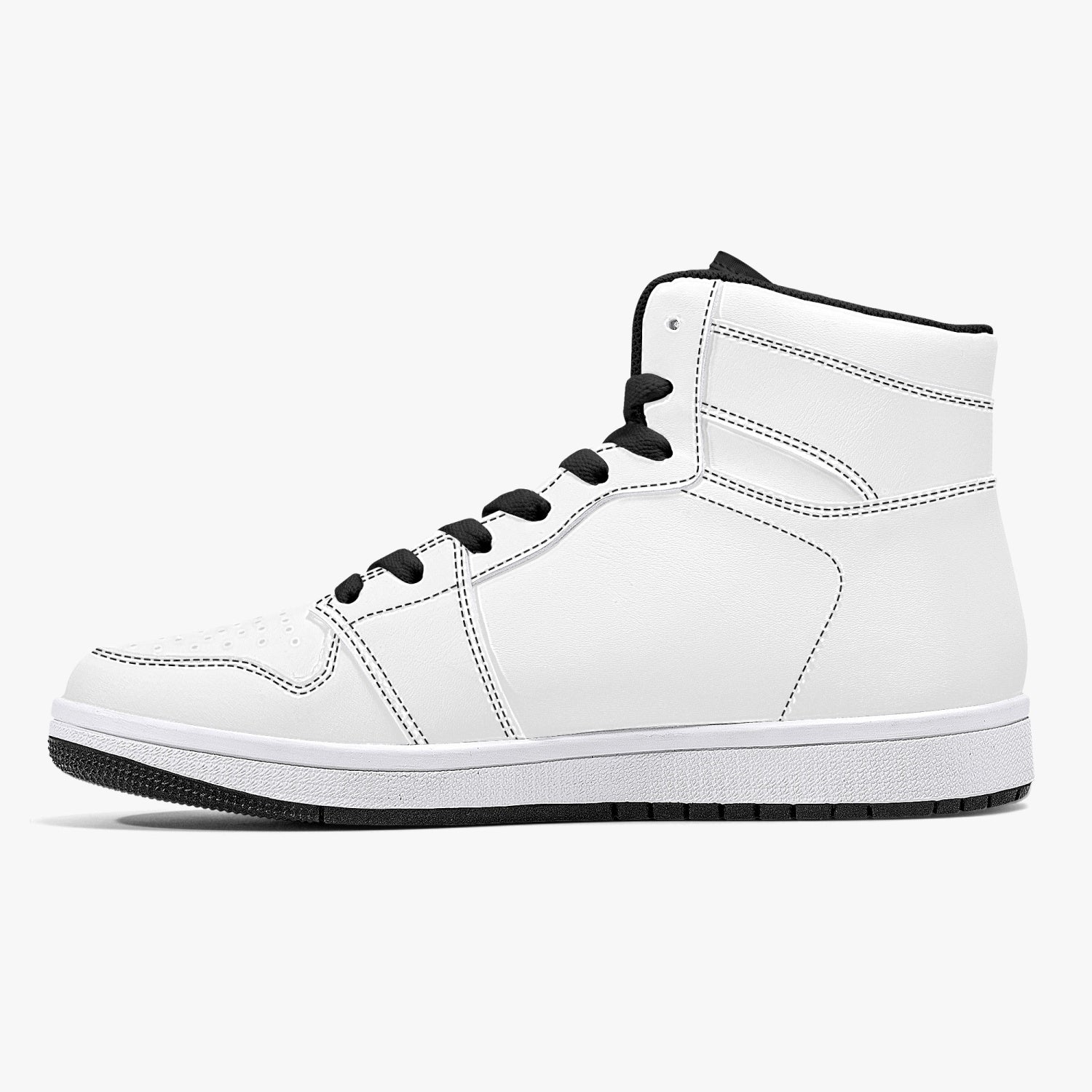 smom High-Top Leather Sneakers - White / Black