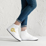pan High-Top Leather Sneakers - White / Black