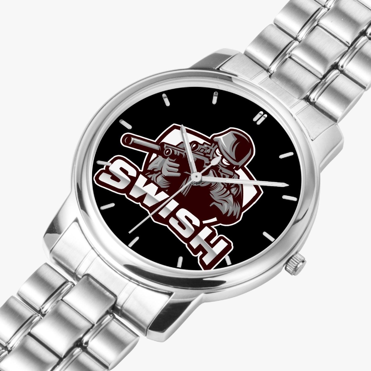 swi Stainless Steel Quartz Watch
