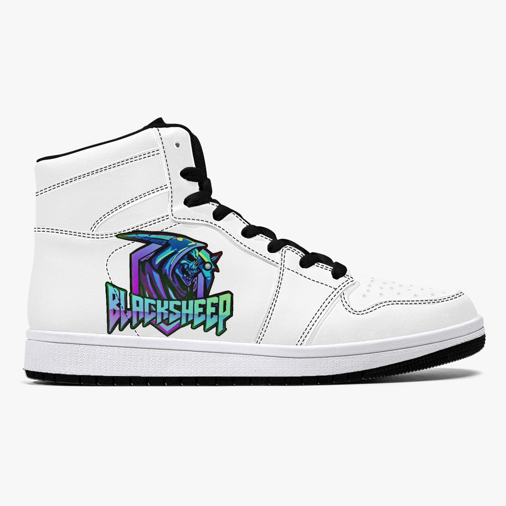blksh High-Top Leather Sneakers - White / Black