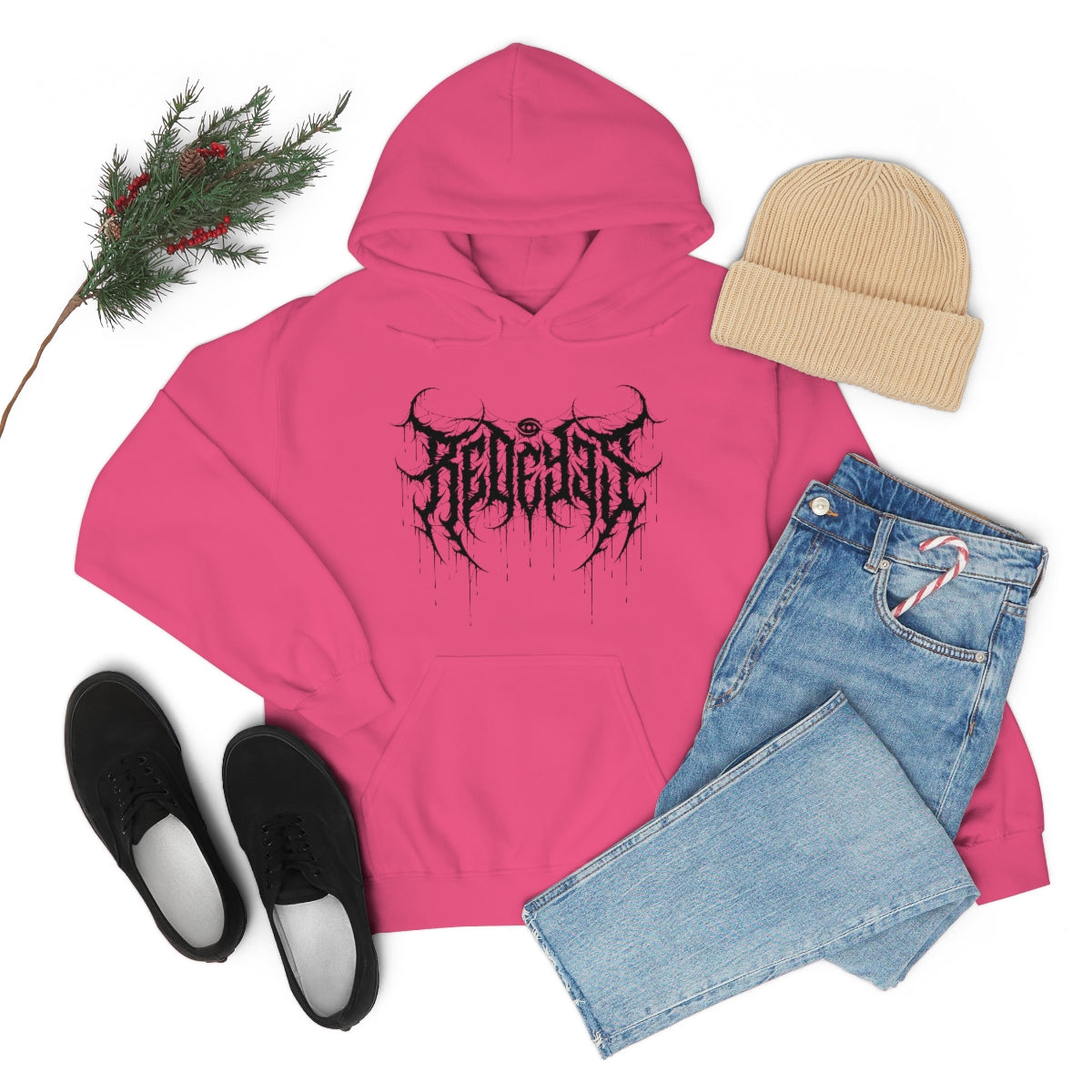 redm Death Metal Drip Black Hooded Sweatshirt