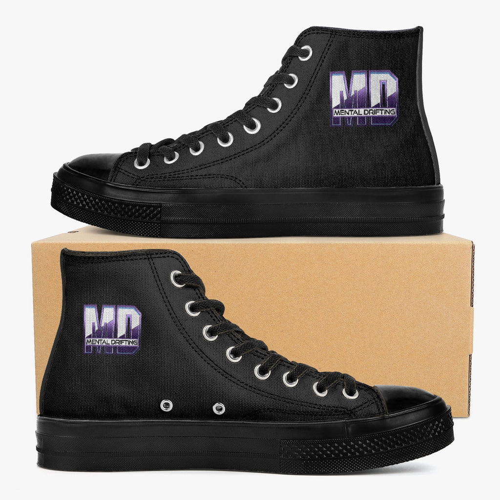 md High-Top Canvas Shoes - Black