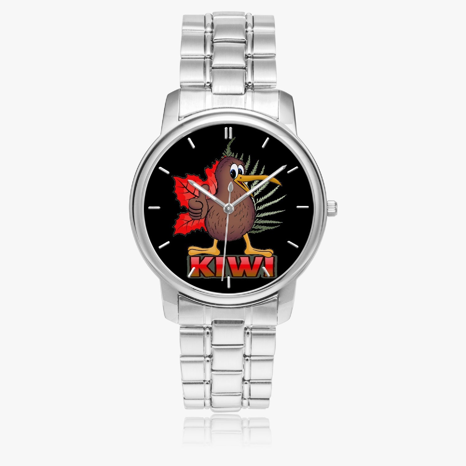 kiwi Stainless Steel Quartz Watch