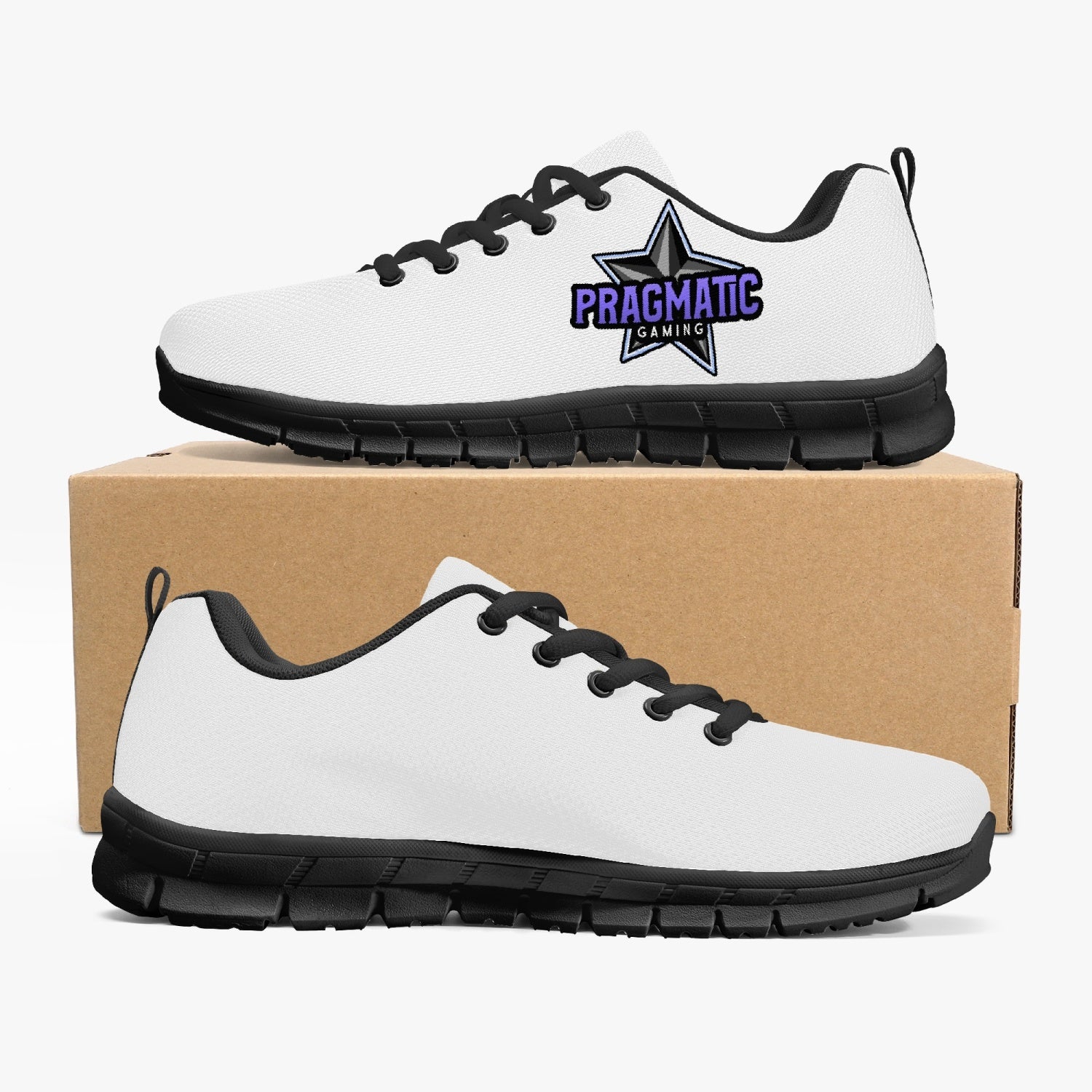 prag Classic Lightweight Mesh Sneakers - White/Black