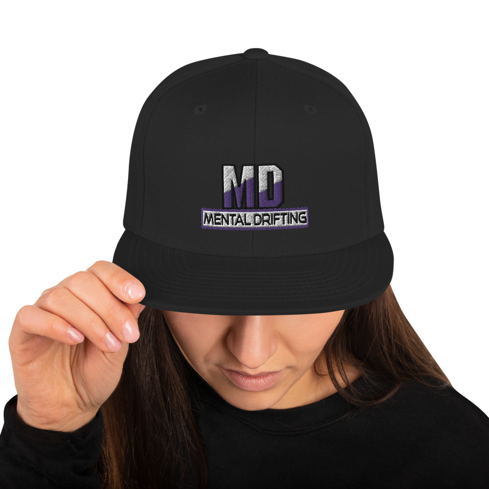 md Embroidered Flat Brim Hat