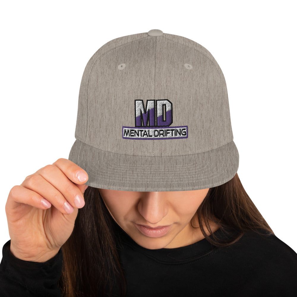 md Embroidered Flat Brim Hat