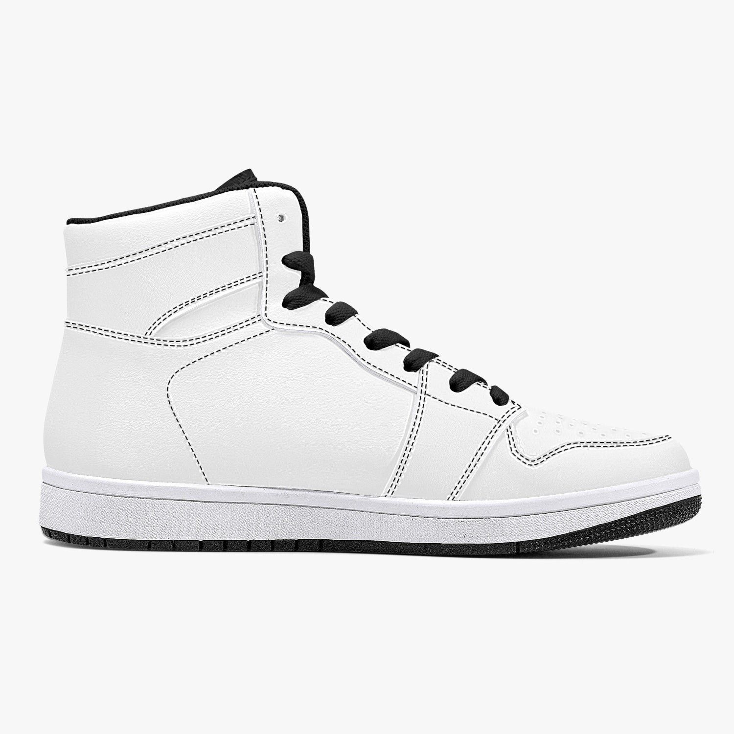 smom High-Top Leather Sneakers - White / Black