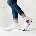 snap High-Top Leather Sneakers - White / Black