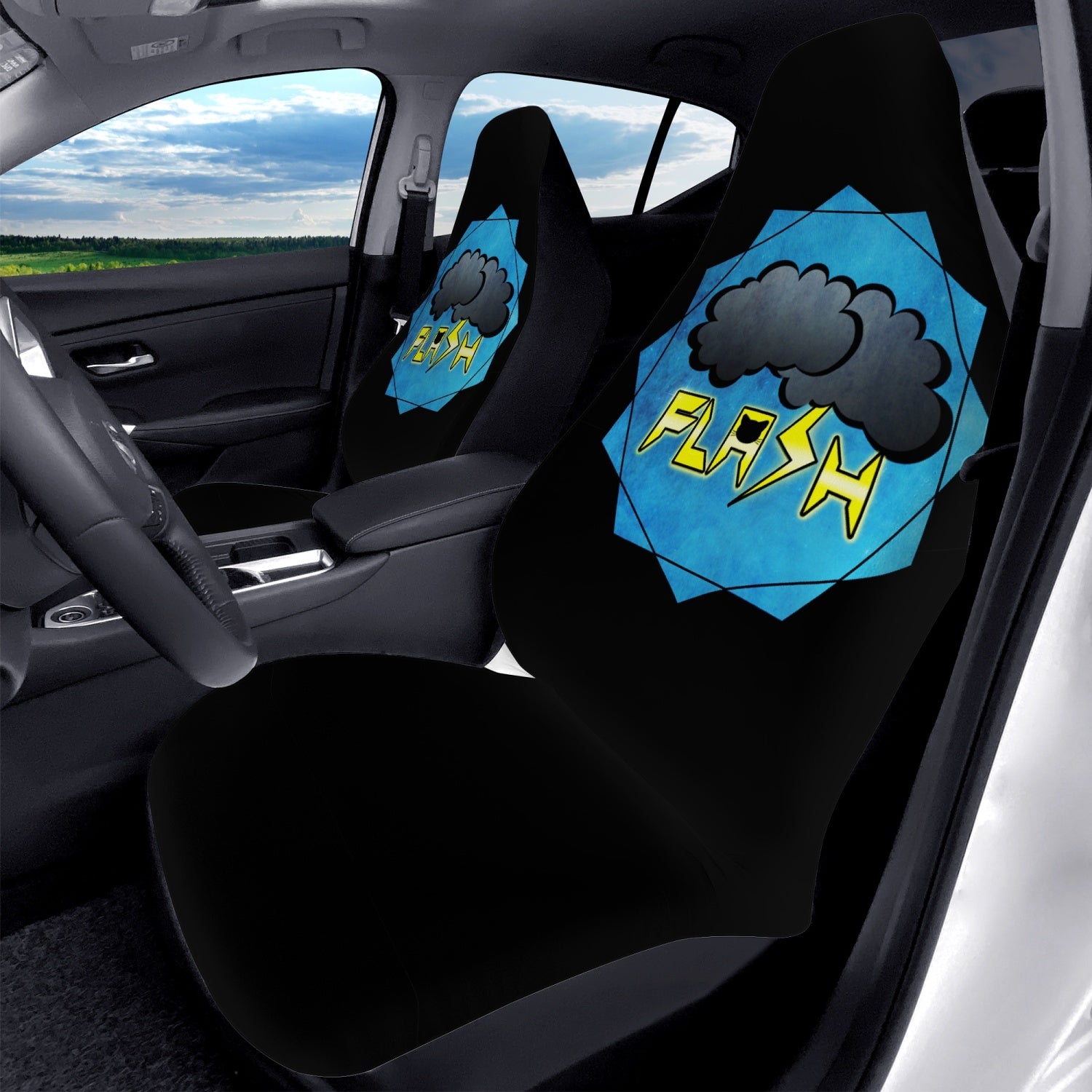 fls Microfiber Car Seats Cover 2Pcs