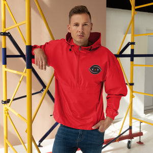 red Embroidered Champion Packable Jacket