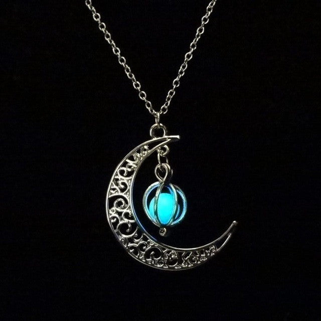 asi- GLOW IN THE DARK MOON NECKLACE